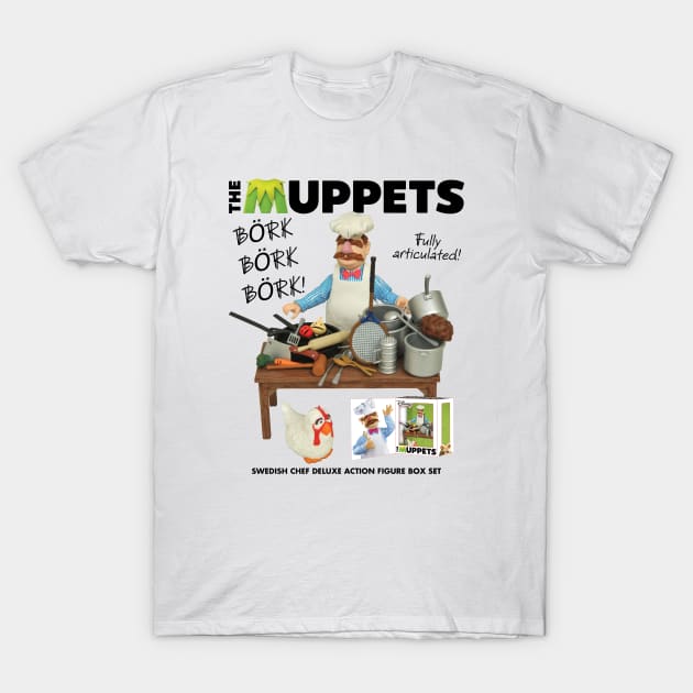 Swedish Chef Action figure Black T-Shirt by delpionedan